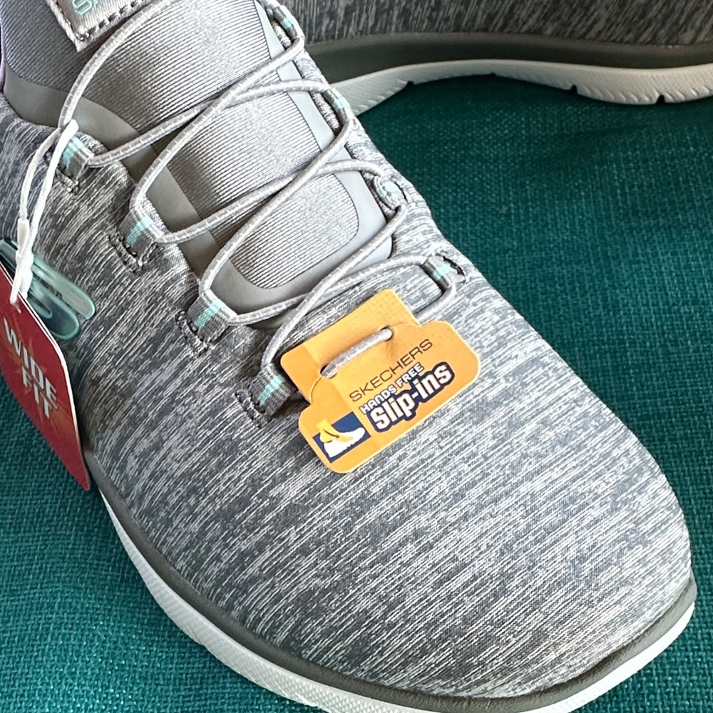 Skechers Women's Gray and White Sneakers - Picture 5 of 8